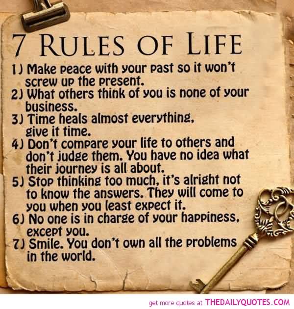 7 Rules Of Life Quote Sayings Photo & Image