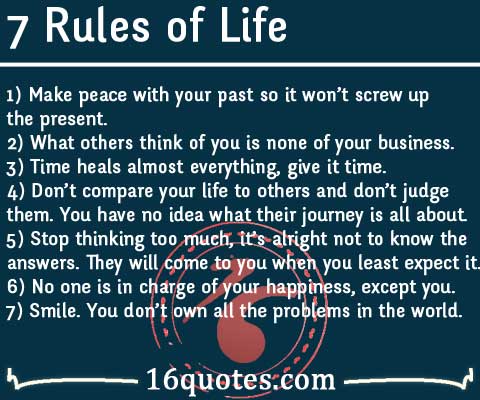 7 Rules Of Life Quote 17
