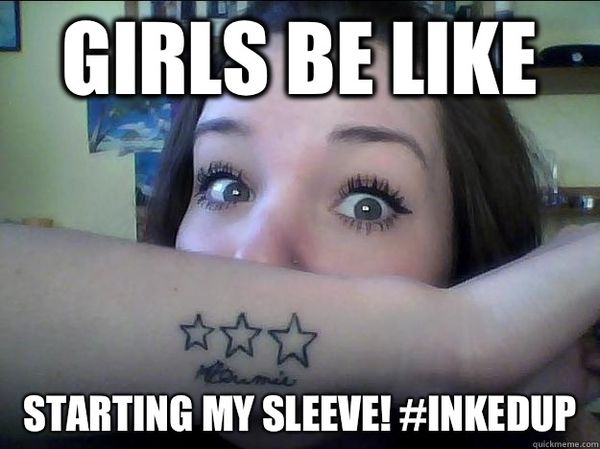 Funniest cool tattoo girl meme jokes
