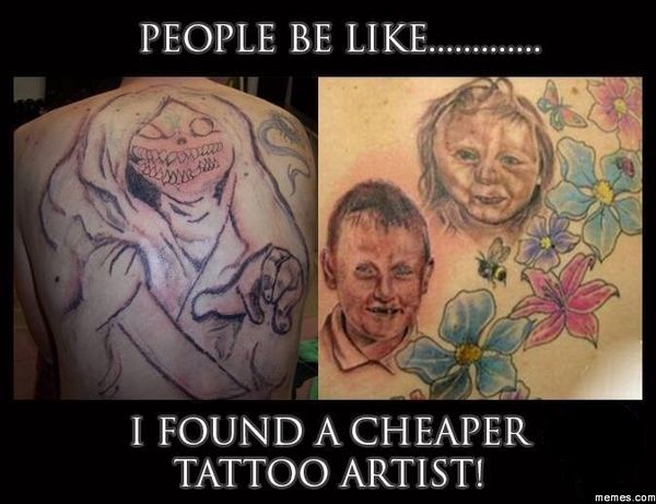 Funny best cheap tattoo meme jokes