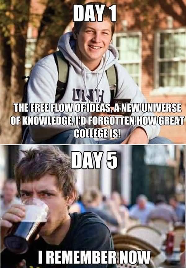 Funny first day of college meme pics