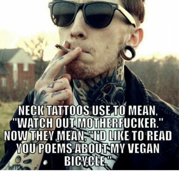 Hilarious neck tattoo meme photo