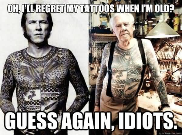 Hilarious old people with tattoos meme jokes