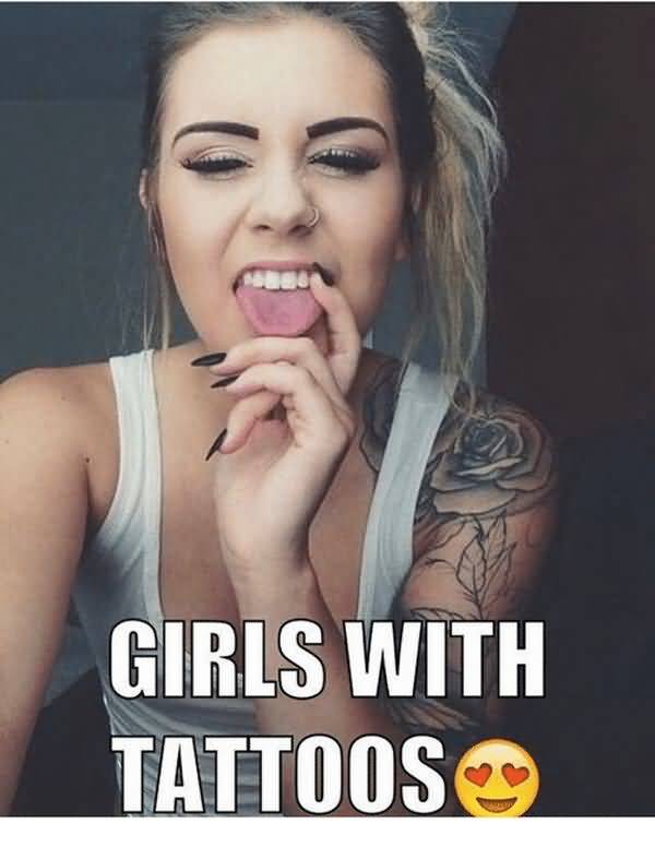 Hilarious tattoo girl meme picture