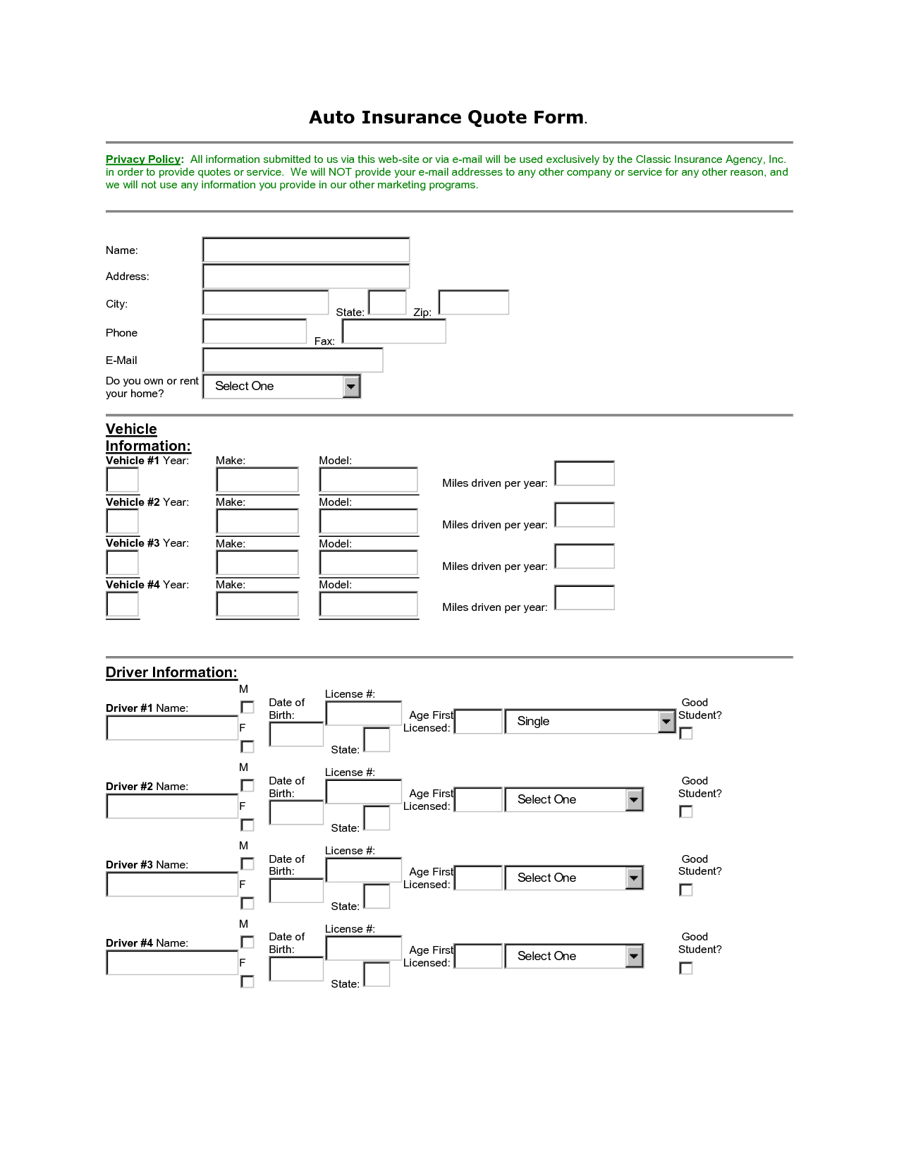 Life Insurance Quote Form 03