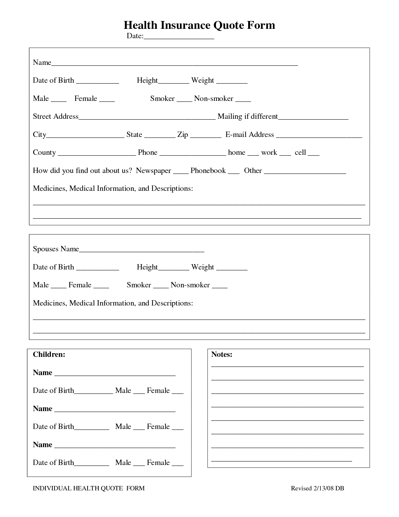 Life Insurance Quote Form 07