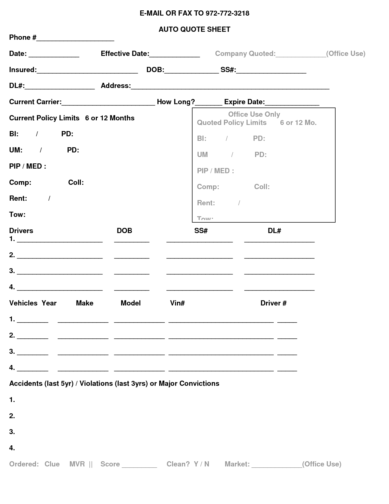 Life Insurance Quote Form 09