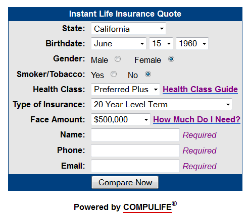 Life Insurance Quote Form 12
