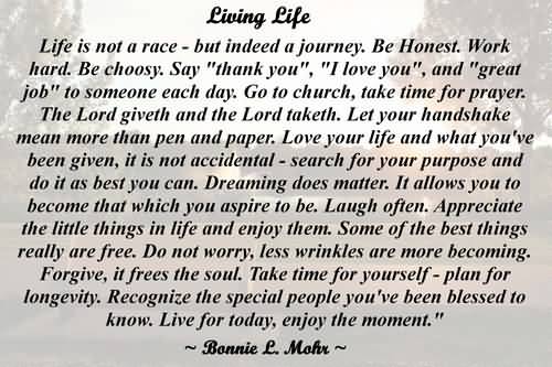 Living Life Bonnie Mohr Quote 15