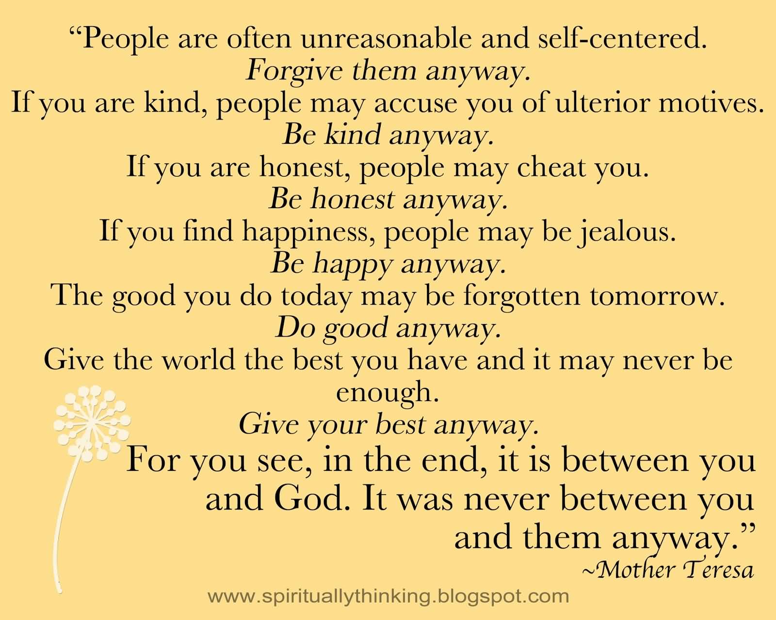 Mother Teresa Quote Love Them Anyway 12