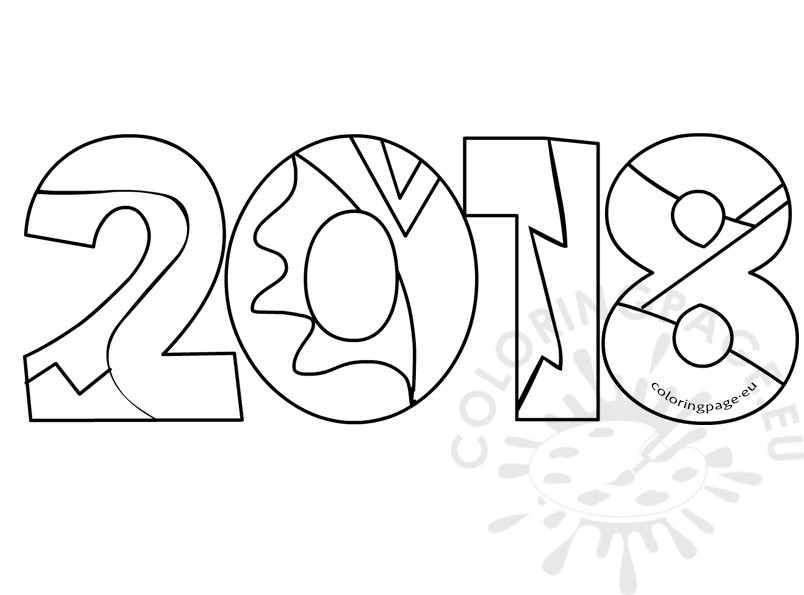 New Year 2018 Coloring Pages Template Image Picture Photo Wallpaper 06