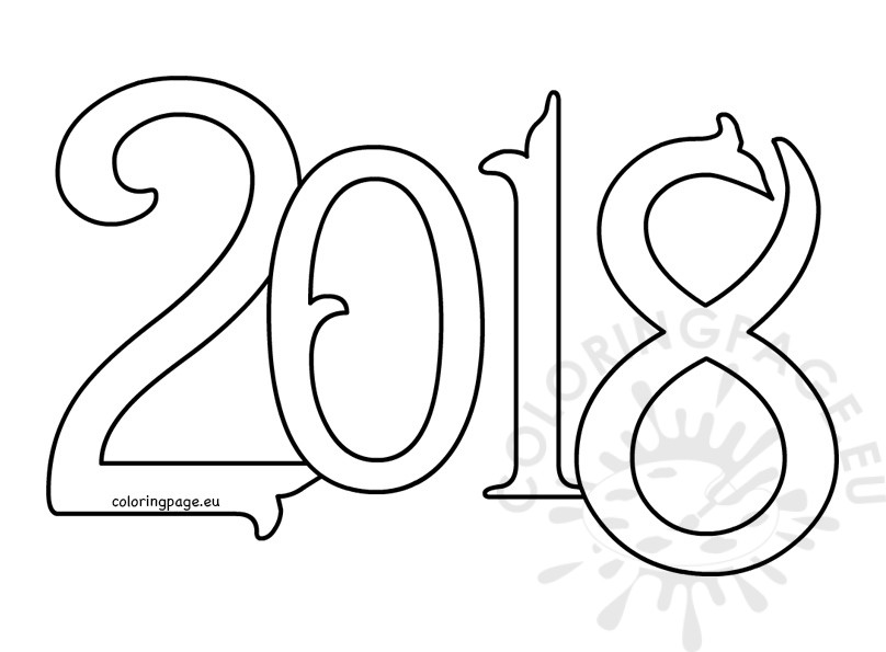 New Year 2018 Coloring Pages Template Image Picture Photo Wallpaper 07