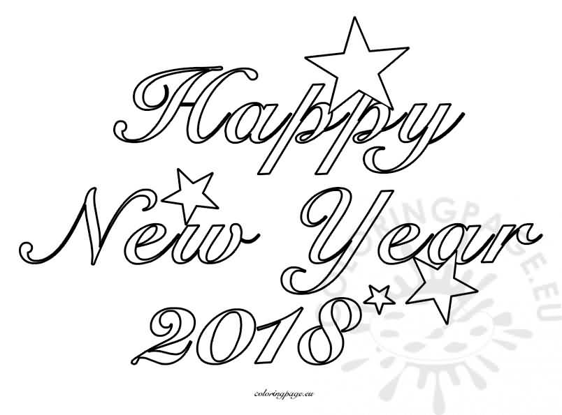 New Year 2018 Coloring Pages Template Image Picture Photo Wallpaper 10