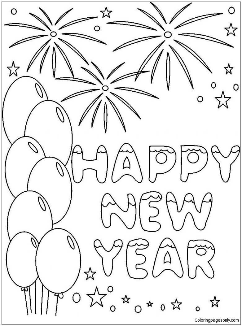 New Year 2018 Coloring Pages Template Image Picture Photo Wallpaper 12
