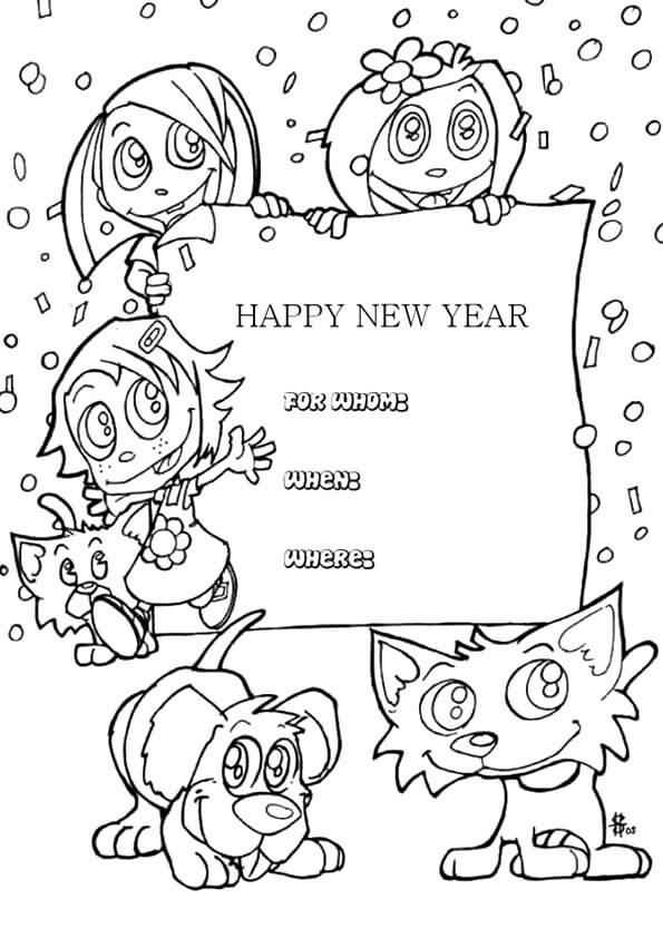 New Year 2018 Coloring Pages Template Image Picture Photo Wallpaper 15