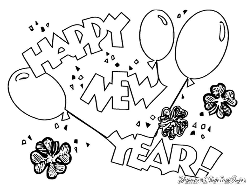 New Year 2018 Coloring Pages Template Image Picture Photo Wallpaper 19