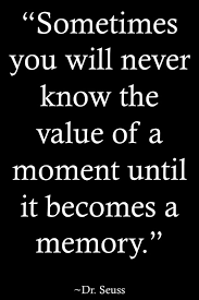 Sometimes You Will Never Know The Value Of A Moment Until It Becomes A Memory Dr. Seuss