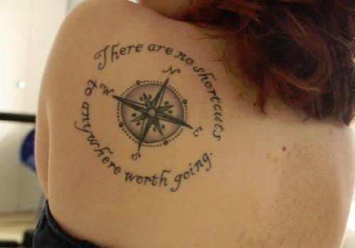 25 Compass Tattoo With Quote and Sayings Collection