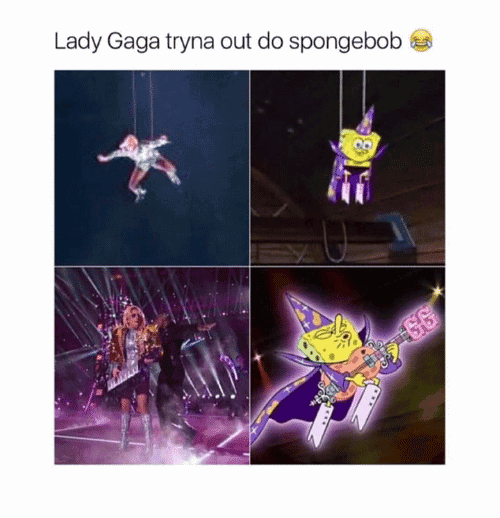 Lady Gaga Spongebob Meme Funny Image Photo Joke 09