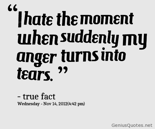I Hate The Moment When Suddenly My Anger Turns Into Tears Anger Quotes