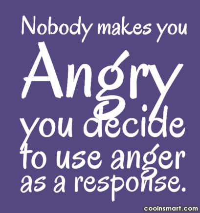 Nobody Makes You Angry You Decide To Use Anger As A Response
