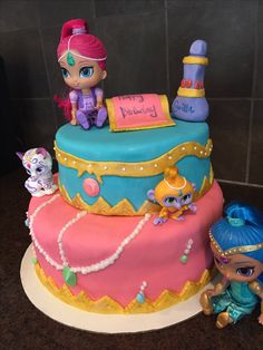 Shimmer and Shine Birthday Cake Image Photo Party 03