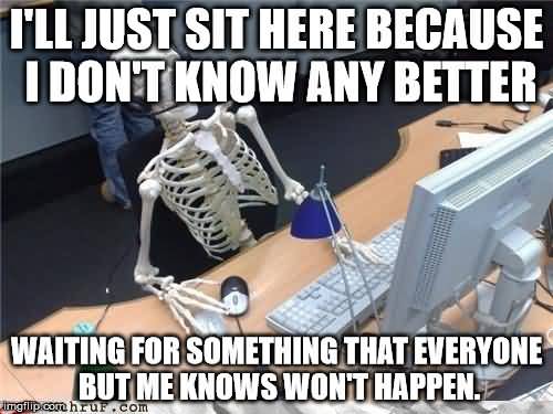 Waiting Skeleton Meme Funny Image Photo Joke 11