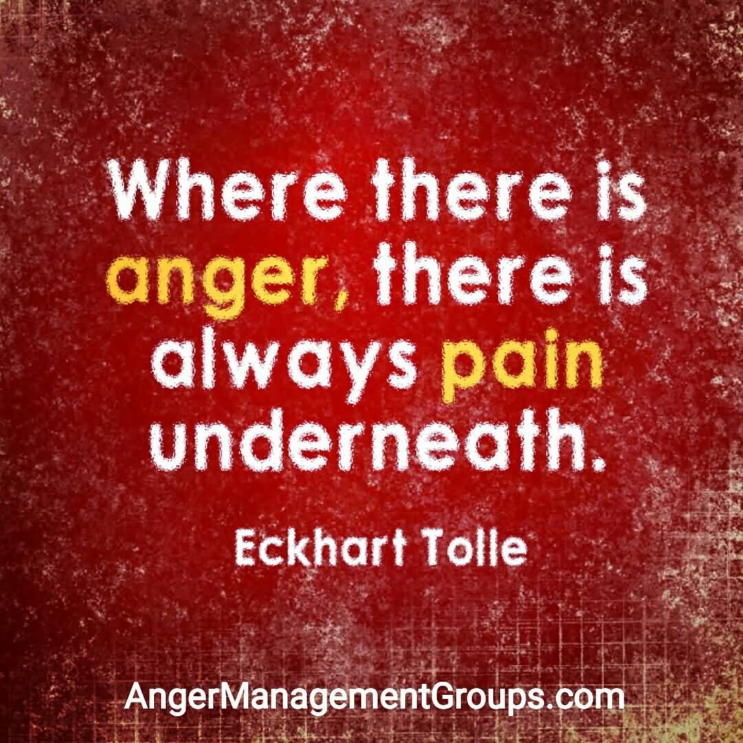 Where There Is Anger There Is Always Pain Underneath