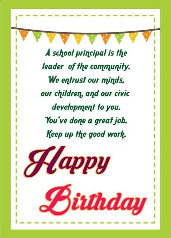 A School Principal Is The Happy Birthday Principal Poem