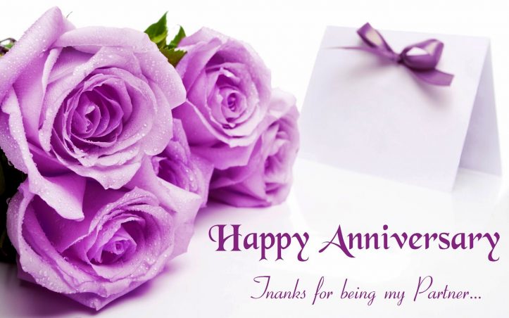 Brilliant Anniversary Messages With Purple Rose Flower
