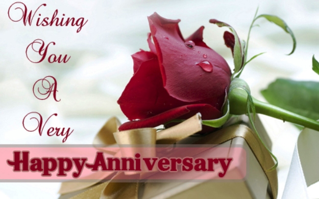 Cute Anniversary Wishes With Red Rose