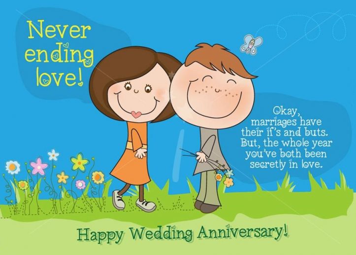 Exclusive Anniversary Messages With Cute Cartoons