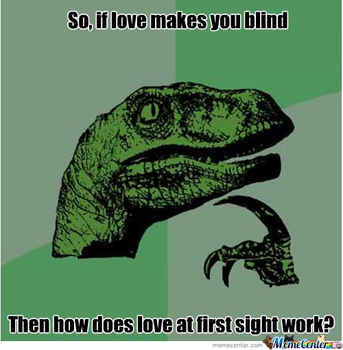 Funny Love Memes So if love makes you blind then how does love at first signt work