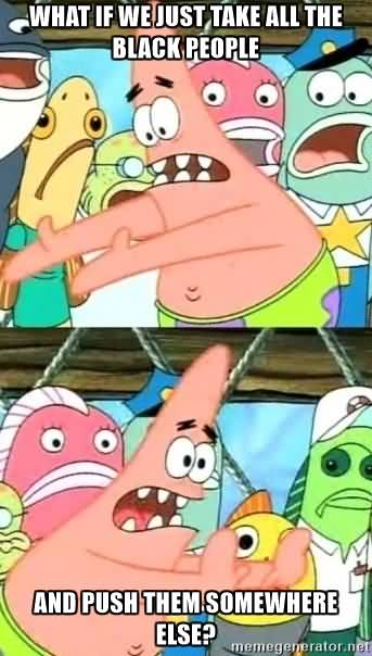 Funny Memes What if we just take all the black people And push them somewhere else