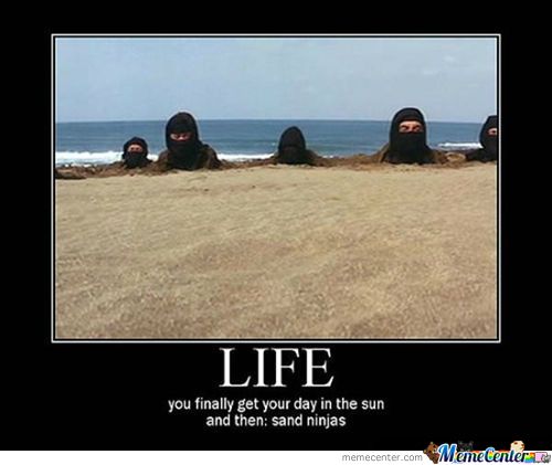 Funny Ninja Memes Life You Finally Get Your Day In The Sun And Then Sand Ninjas Picture