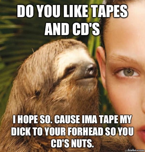 Funny Sloth Wisper Memes Do you like tapes and cd's