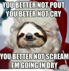 Funny Sloth Wisper Memes You better noy pout you better not cry you better not scream