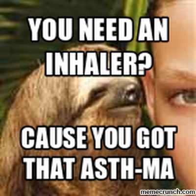 Funny Sloth Wisper Memes You need an inhaler cause you got that