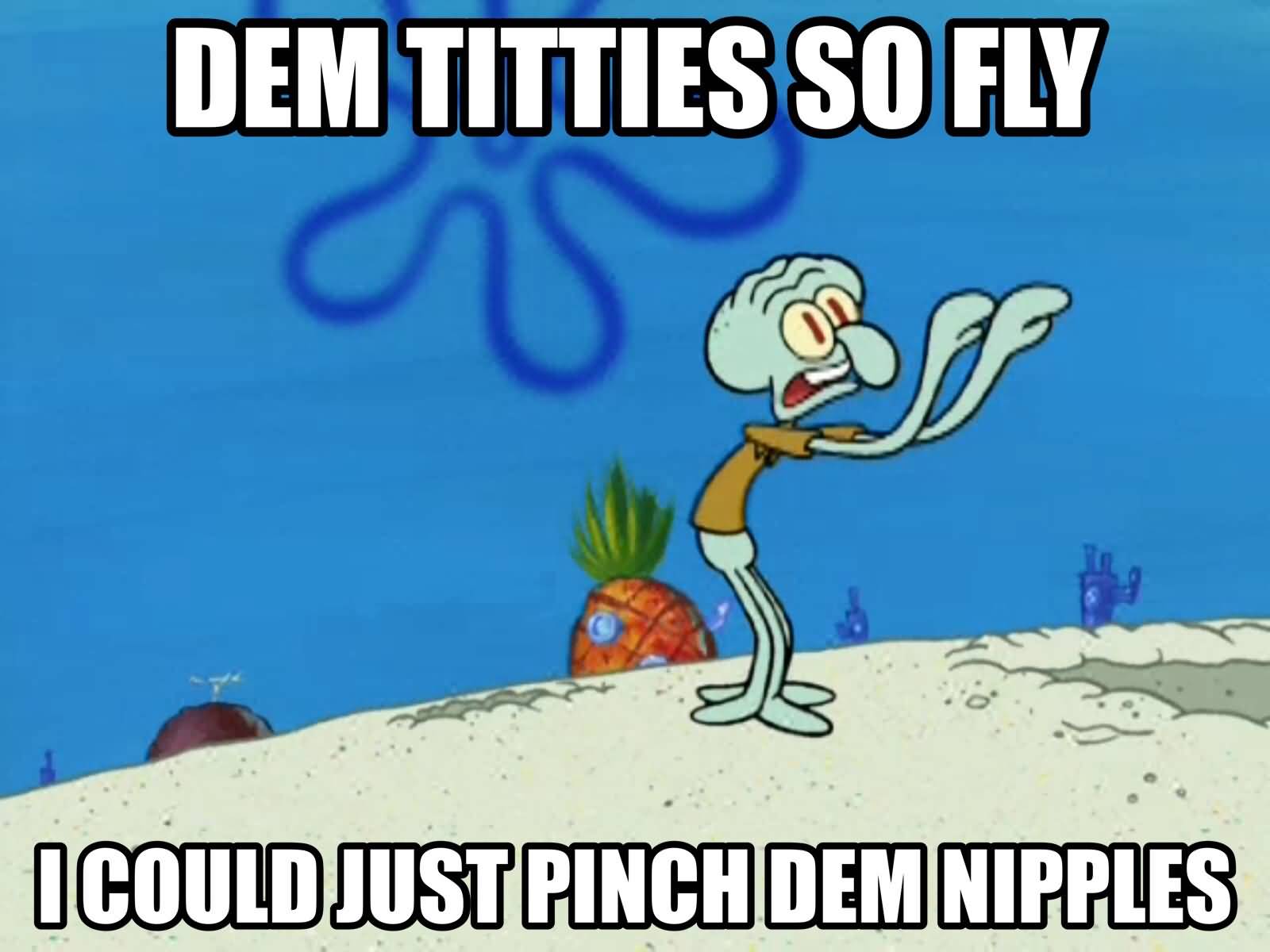 Funny Squidward Memes Dem titties so fly i could just pinch dem nipples