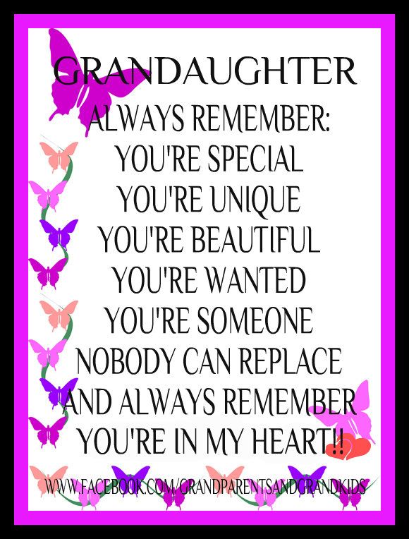 Granddaughters Are Special Granddaughter Always Remember You're