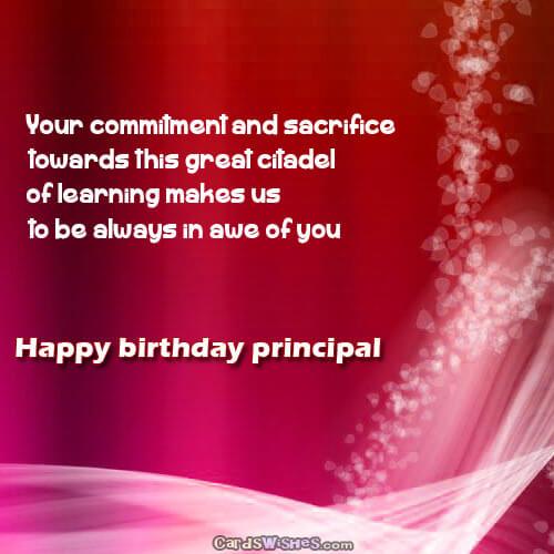 Happy Birthday Principal Poem Your Commitment And Sacrifice
