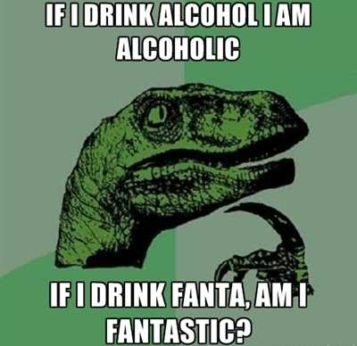 Hilarious WTF Meme If I Drink Alcohol I Am Alcoholic If I Drink Fanta Am I Fantastic
