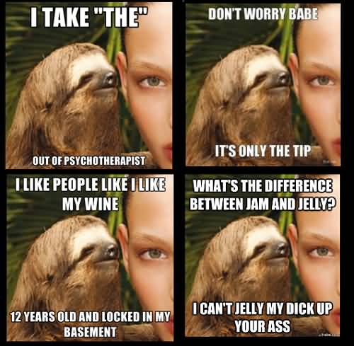 I take the out of psychotherapist Funny Sloth Memes