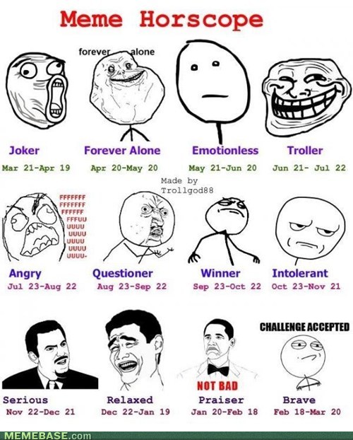 Internet Memes Meme Horoscope Joker Forever Alone Emotionless