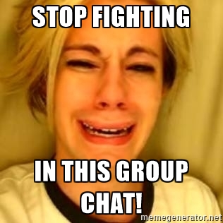 Internet Memes Stop Fighting In This Group Chat