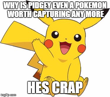 Pokemon Go Memes Why Is Pidgey When A Pokemon Worth Capturing Any More