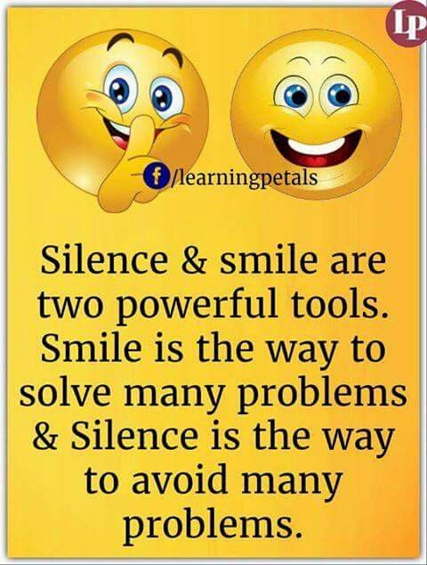 Silence & Smile Are Two Emoji Quotes About Life