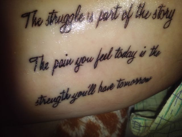 The Sturggle Is Part Bipolar Quote Tattoo