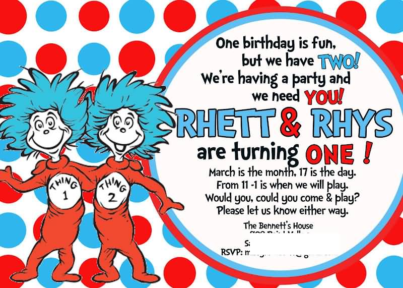 25 Dr Seuss Thing 1 And Thing 2 Quotes and Sayings | QuotesBae