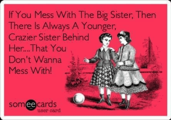 Funny little sister birthday sayings joke